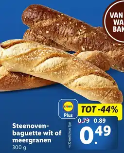 Lidl Steenoven baguette wit of meergranen aanbieding
