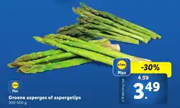 Lidl Groene asperges of aspergetips aanbieding
