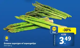 Lidl Groene asperges of aspergetips aanbieding