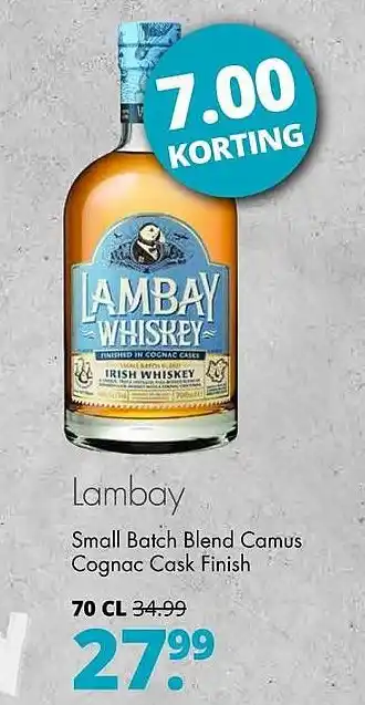 Mitra Lambay small batch blend camus cognac cask finish aanbieding