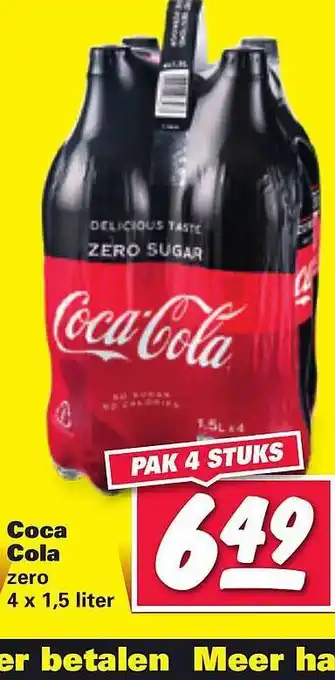 Nettorama Coca cola zero 4x1.5 liter aanbieding