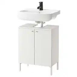 IKEA NysjÖn / bjÖrkÅn Wastafelkast met 2 deuren, wit, 54x40x80 cm aanbieding