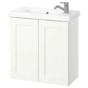 IKEA Enhet / tvÄllen Wastafelkast m deuren/wastfl/kraan, wit/wit frame, 64x33x65 cm aanbieding