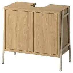 IKEA ByasjÖn Wastafelkast, met deuren eikenpatroon, 66x37x59 cm aanbieding