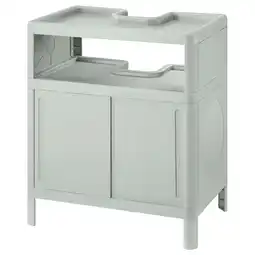 IKEA IvÖsjÖn Wastafelkast, met schuifdeuren/groen, 50x33x57 cm aanbieding