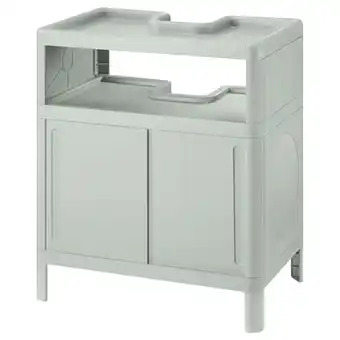 IKEA IvÖsjÖn Wastafelkast, met schuifdeuren/groen, 50x33x57 cm aanbieding