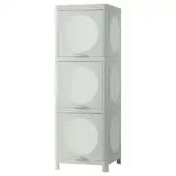 IKEA IvÖsjÖn Kast met deuren, groen, 33x34x99 cm aanbieding