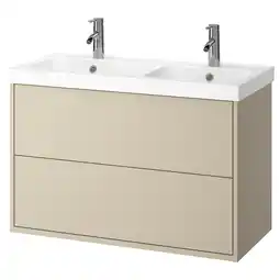IKEA HavbÄck / orrsjÖn Wastafelkst m lades/wastafel/kranen, beige, 102x49x69 cm aanbieding