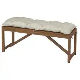 IKEA NÄmmarÖ Bank met kussen, lichtbruin gelazuurd/kuddarna licht grijsbeige, 120 cm aanbieding