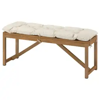 IKEA NÄmmarÖ Bank met kussen, lichtbruin gelazuurd/kuddarna licht grijsbeige, 120 cm aanbieding