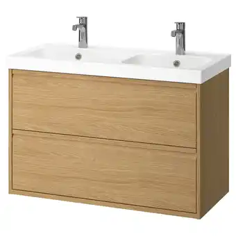 IKEA ÄngsjÖn / orrsjÖn Wastafelkst m lades/wastafel/kranen, eikenpatroon, 102x49x69 cm aanbieding