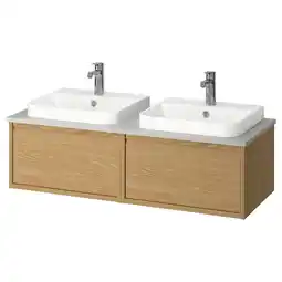 IKEA ÄngsjÖn / backsjÖn Wash-stand/wash-basins/taps, eikenpatroon/grijs steenpatroon, 122x49x41 cm aanbieding