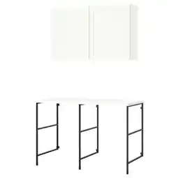 IKEA Enhet Opbergcombinatie, antraciet/wit frame, 139x63.5x90.5 cm aanbieding
