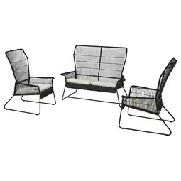 IKEA TallskÄr 4-zits loungeset, buiten antraciet/kuddarna lichtgrijs-beige aanbieding