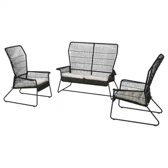IKEA TallskÄr 4-zits loungeset, buiten antraciet/kuddarna lichtgrijs-beige aanbieding