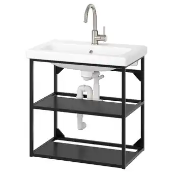 IKEA Enhet / tvÄllen Open kast v wastafel met 2 planken, antraciet, 64x43x65 cm aanbieding