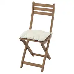 IKEA Askholmen Stoel, buiten, opklapbaar donkerbruin/kuddarna licht grijsbeige aanbieding
