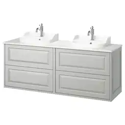 IKEA TÄnnforsen / rutsjÖn Wash-stand/wash-basins/taps, lichtgrijs/wit marmerpatroon, 162x49x76 cm aanbieding