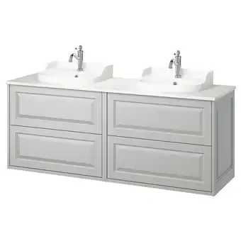 IKEA TÄnnforsen / rutsjÖn Wash-stand/wash-basins/taps, lichtgrijs/wit marmerpatroon, 162x49x76 cm aanbieding