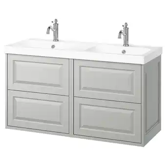 IKEA TÄnnforsen / orrsjÖn Wastafelkast/wastafel/kranen, lichtgrijs, 122x49x74 cm aanbieding