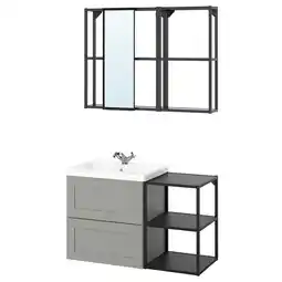 IKEA Enhet Badkamer, antraciet/grijs frame, 102x43x65 cm aanbieding