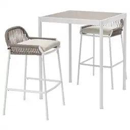IKEA SegerÖn Bartafel en 2 barkrukken, buiten, wit/beige/frösön/duvholmen beige aanbieding