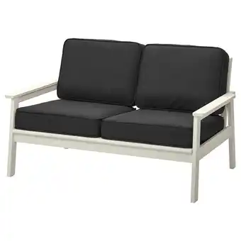 IKEA Bondholmen 2-zitsbank, buiten, wit/beige/järpön/duvholmen antraciet aanbieding