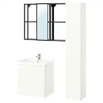 IKEA Enhet Badkamer, antraciet/wit, 64x43x65 cm aanbieding