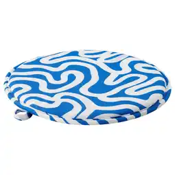IKEA ÄngsfrÄken Stoelkussen, blauw/wit, 36 cm aanbieding