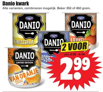 Dirk Danio kwark 2*350/450g aanbieding