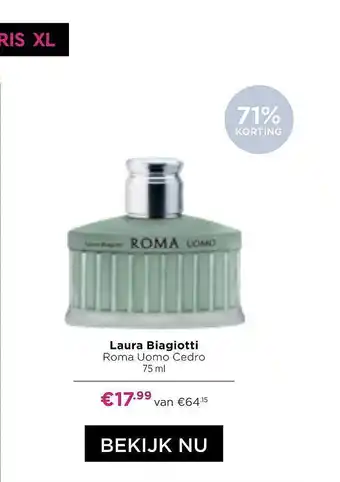 ICI Paris XL Laura Biagiotti Roma Uomo Cedro 71% Korting 75ml aanbieding