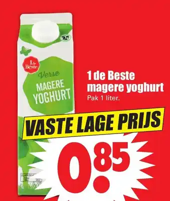 Dirk 1 de Beste magere yoghurt 1L aanbieding