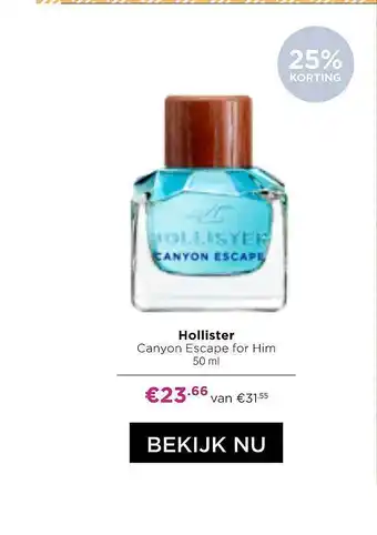 ICI Paris XL Hollister Canyon Escape For Him 25% Korting 50ml aanbieding