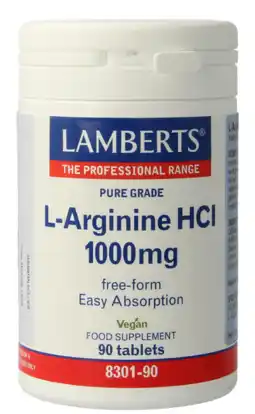 De Online Drogist Lamberts L-Arginine 1000mg Tabletten 90TB aanbieding