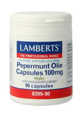 De Online Drogist Lamberts Pepermuntolie 100mg Capsules 90CP aanbieding