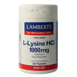 De Online Drogist Lamberts L-Lysine 1000mg Tabletten 120TB aanbieding