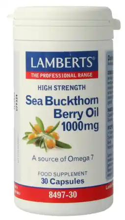 De Online Drogist Lamberts Duindoorn Olie 1000mg Capsules 30CP aanbieding