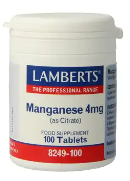 De Online Drogist Lamberts Mangaan 4mg Tabletten 100TB aanbieding