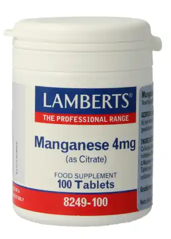 De Online Drogist Lamberts Mangaan 4mg Tabletten 100TB aanbieding