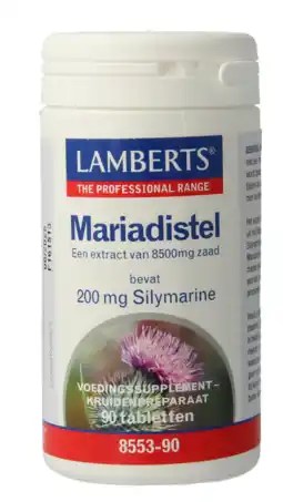 De Online Drogist Lamberts Mariadistel 200mg Tabletten 90TB aanbieding
