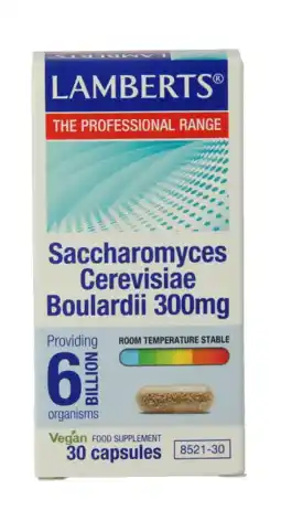 De Online Drogist Lamberts Saccharomyces cerevisiae Boulardii Capsules 30CP aanbieding