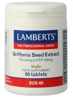 De Online Drogist Lamberts Griffonia Zaad Extract Tabletten 60TB aanbieding