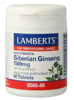 De Online Drogist Lamberts Siberische Ginseng 1500mg Tabletten 60TB aanbieding
