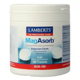 De Online Drogist Lamberts MagAsorb 150mg Tabletten 180TB aanbieding