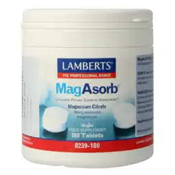 De Online Drogist Lamberts MagAsorb 150mg Tabletten 180TB aanbieding