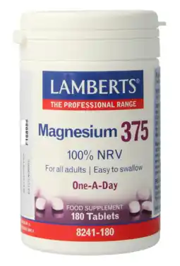 De Online Drogist Lamberts Magnesium 375 Tabletten 180TB aanbieding
