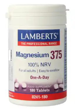De Online Drogist Lamberts Magnesium 375 Tabletten 180TB aanbieding