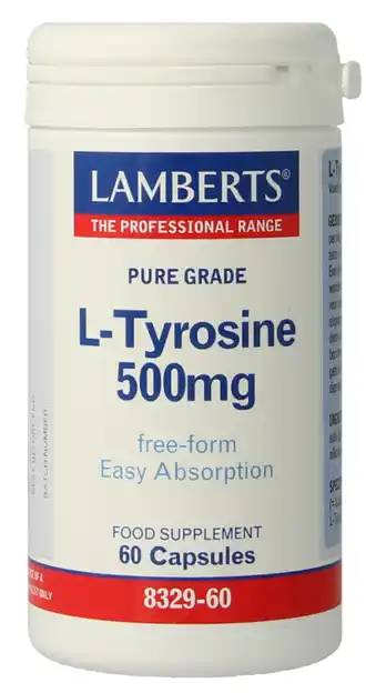 De Online Drogist Lamberts L-tyrosine 500mg Capsules 60CP aanbieding