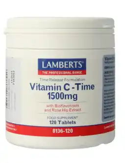 De Online Drogist Lamberts Vitamine C 1500 mg Time Release & Bioflavonoiden Tabletten 120TB aanbieding