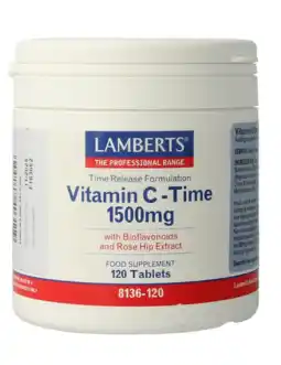 De Online Drogist Lamberts Vitamine C 1500 mg Time Release & Bioflavonoiden Tabletten 120TB aanbieding